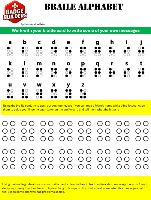 Cubs - Braille & Sign Language - Ages 8 -11
