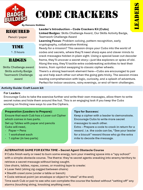 Cubs - Code Cracking Kit - Ages 8 -11